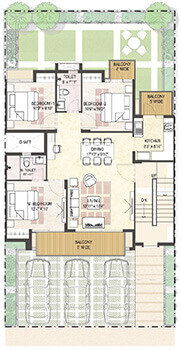 First & Second  Floor - Saleable Area 1310 SQ. FT. - 3BR+2T
